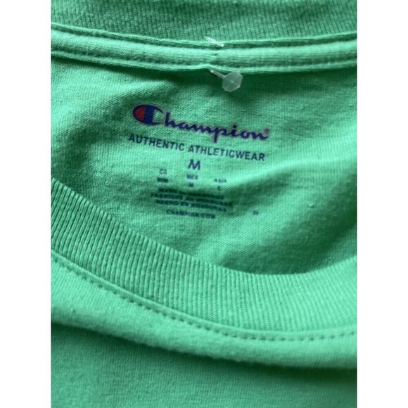 Champion Green Graphic Logo T-Shirt Crewneck Short Sleeve Medium - Picture 5 of 10
